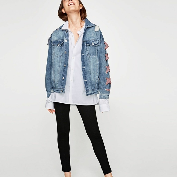 Zara denim jacket with bows - Picture 4 of 12